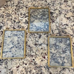 Three 4x6 gold hanging frames